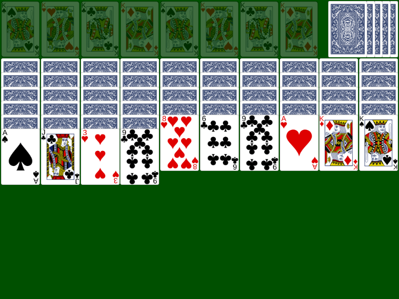 Speel Spider Solitaire 4 Kleuren!