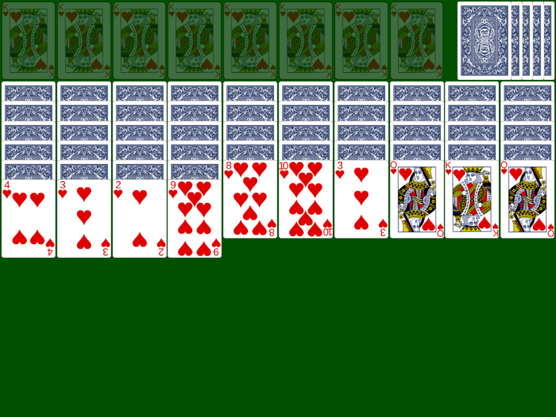 Speel Spider Solitaire 1 Kleur!